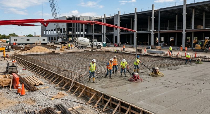 Commercial Slab Installation in Portland, TN